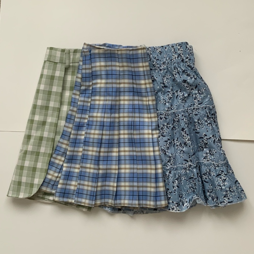 3 SKIRT BUNDLE - Plaid and Floral Women's Skirt